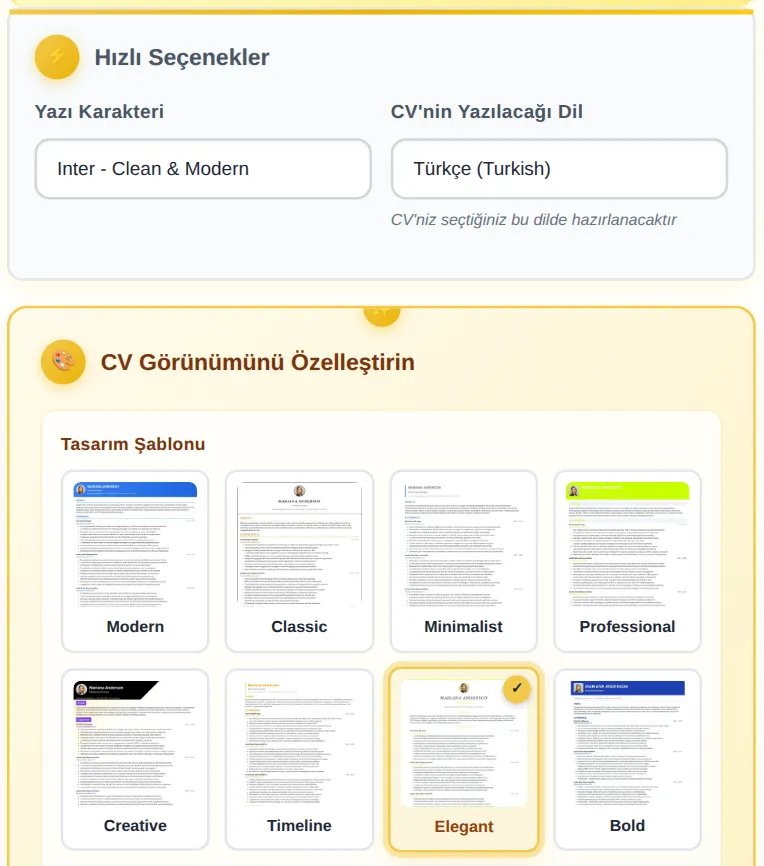 MyEasyCV tasarım seçici: 25 CV tasarımı ve renk seçenekleri