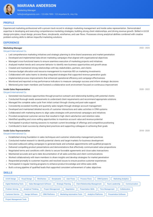 Modern CV template