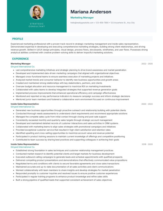 Consultant CV template