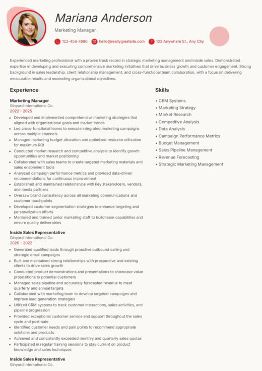 Katrina CV template