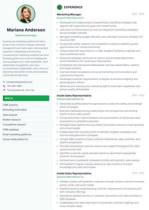 Cooper CV template
